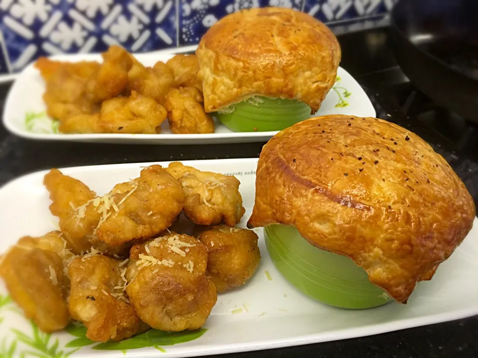 Chicken Pot Pie with Homemade Chicken nuggets.|Colleen Teoさん