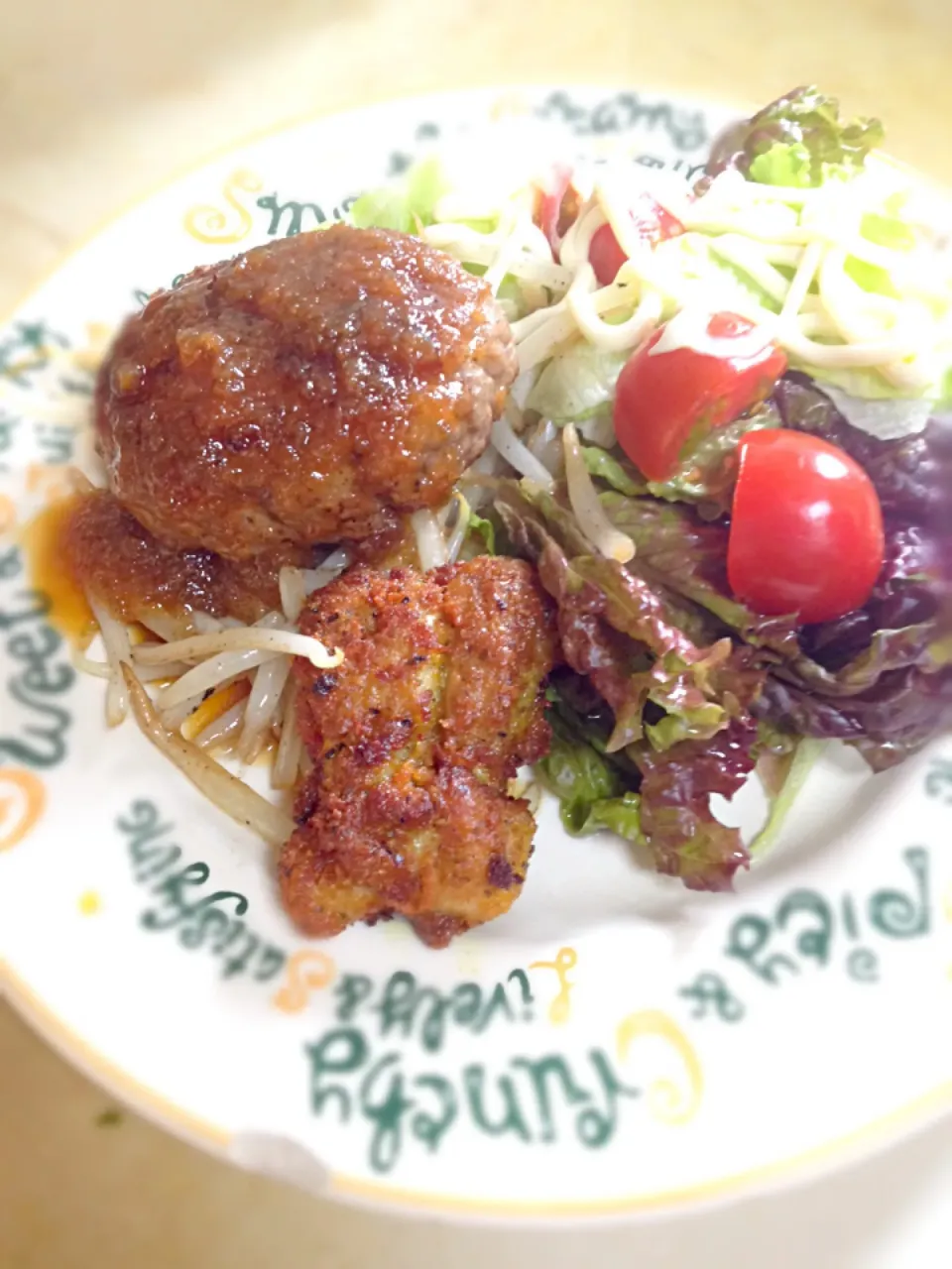 和風おろしソースハンバーグ&カレー風味一口チキンカツ|Kunisanoさん