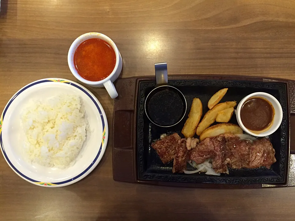 熟成カットステーキランチ|ばーさんさん