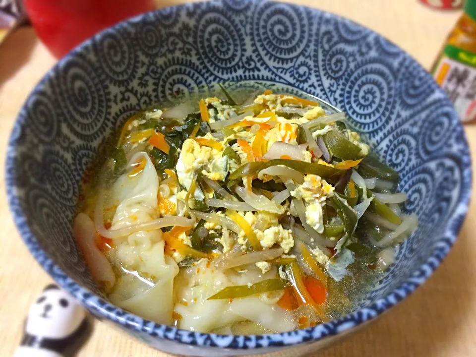 Snapdishの料理写真:野菜たっぷりワンタンスープ|Hiropanさん