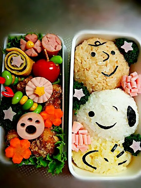 スヌーピー弁当☆息子ｸﾝver.2015 キャラ弁|kitchentomokoさん