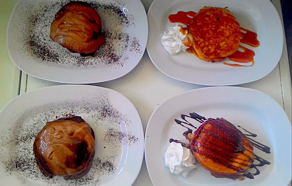 Chocolate Pancake, Pineapple Pancake, Caramel Pancake.. #Breakfast/Brunch|Naked chefさん