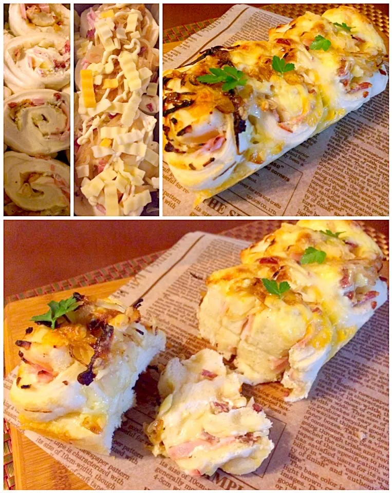 Salami&ham of onion cheese bread♨ｻﾗﾐ&ﾊﾑのｵﾆｵﾝﾁｰｽﾞﾌﾞﾚｯﾄﾞ|🌈Ami🍻さん