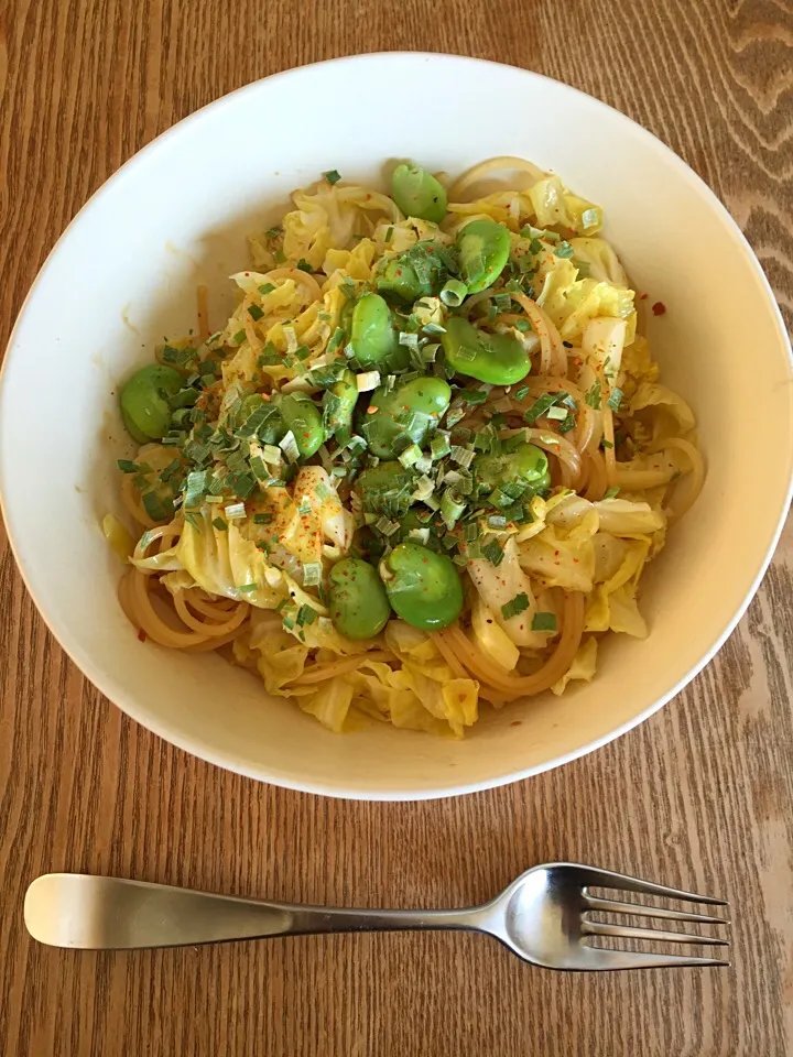 春キャベツと空豆のパスタ|tkさん