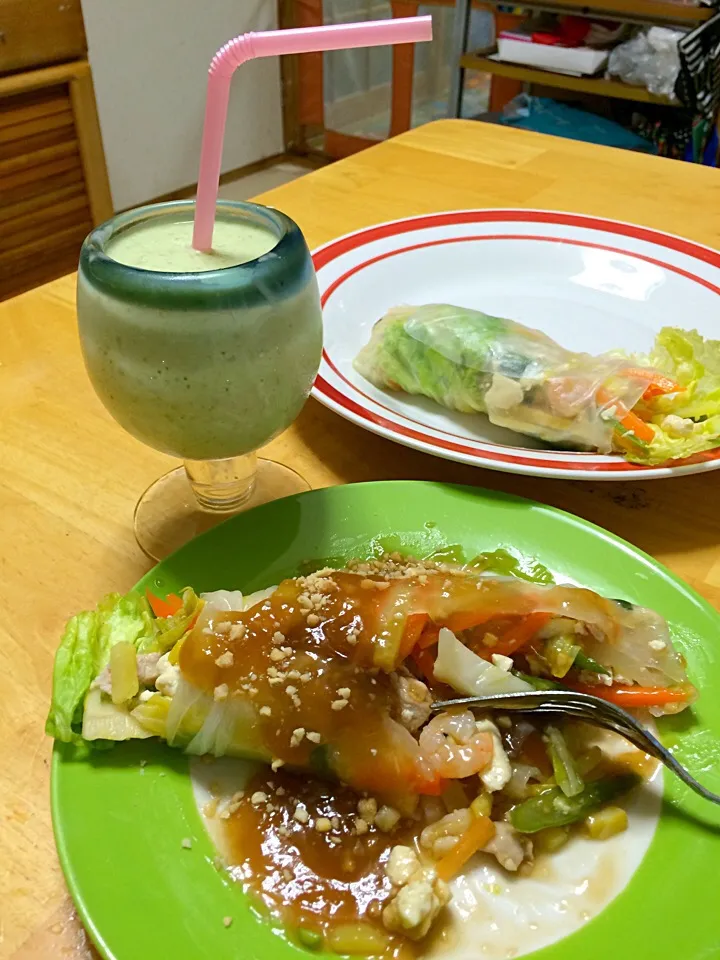 lumpiang sariwa plus avocado shake|gachiyunaoさん