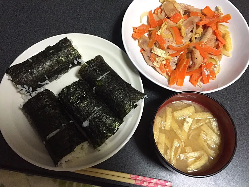 恵方巻き・鳥野菜炒め|うるしちかさん