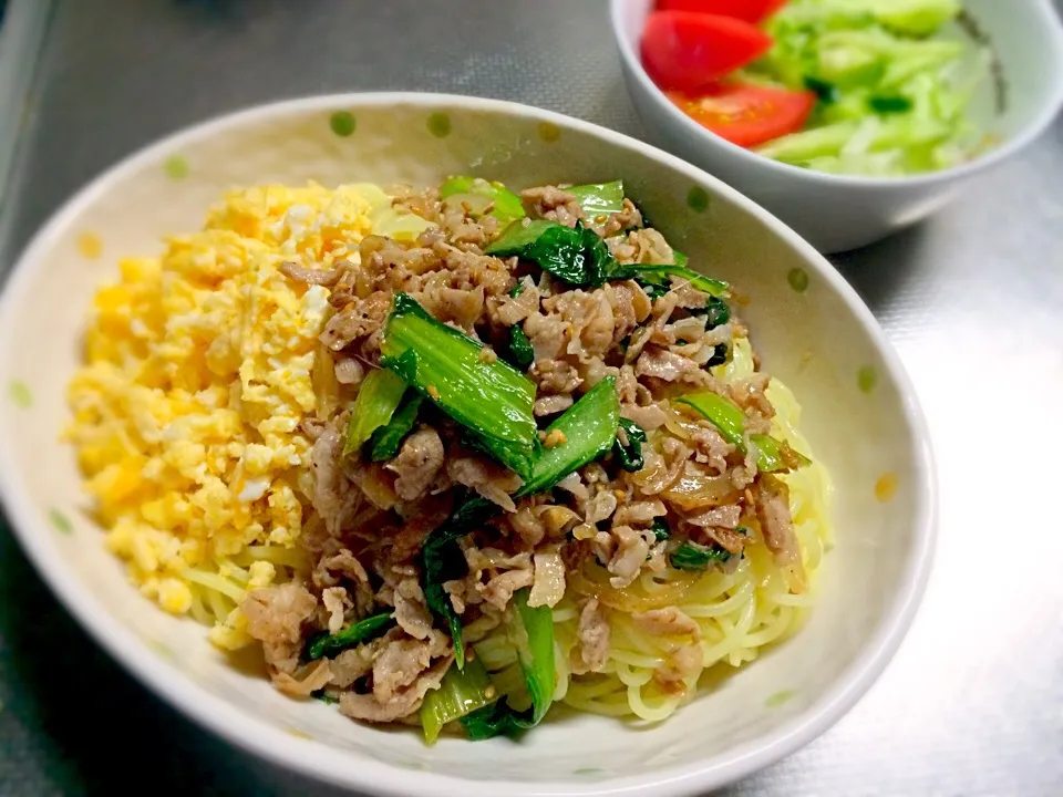 青梗菜と豚肉の冷やし中華|いでもんさん