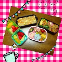 遠足弁当…年に1〜2度のお弁当😋まだまだキャラ弁ねだる娘と、やっとキャラ弁卒業したお兄ちゃん😅|Rika Hamamotoさん