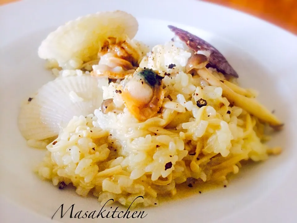 Baby scallop&mushrooms 
risotto|Masakiさん