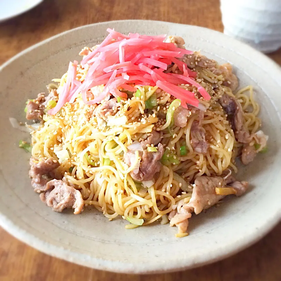 生姜とネギの和風焼きそば｡:°ஐ♡*|えりぃさん