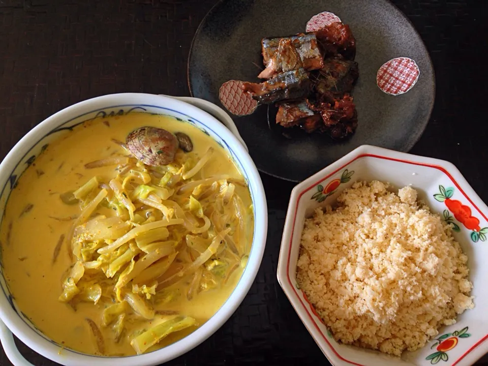 秋刀魚の梅煮、おから炒飯風、スープカレー|Ayayaさん