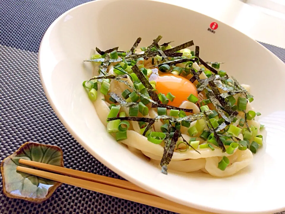 夫の手打ち◎釜玉うどん|有山さん