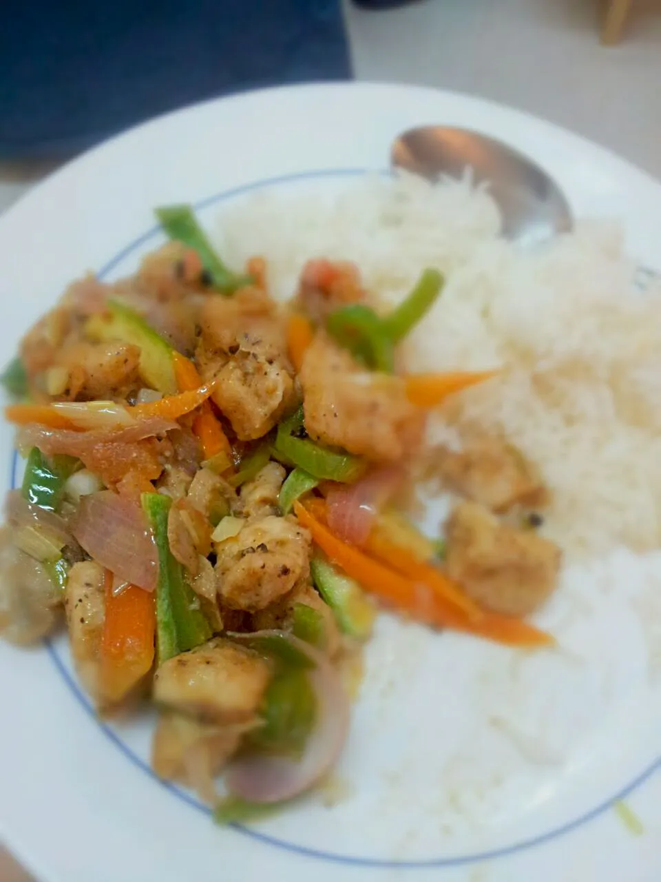 garlic chicken with buttered rice|hinaさん