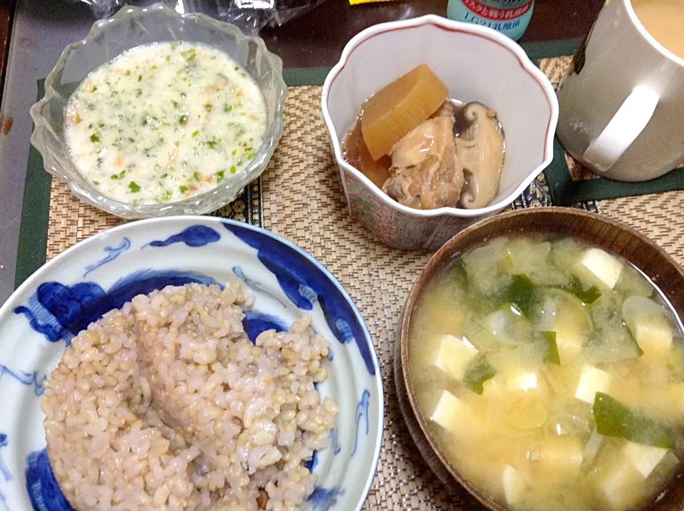 酢鳥＆長芋＆豆腐の味噌汁|まぐろさん