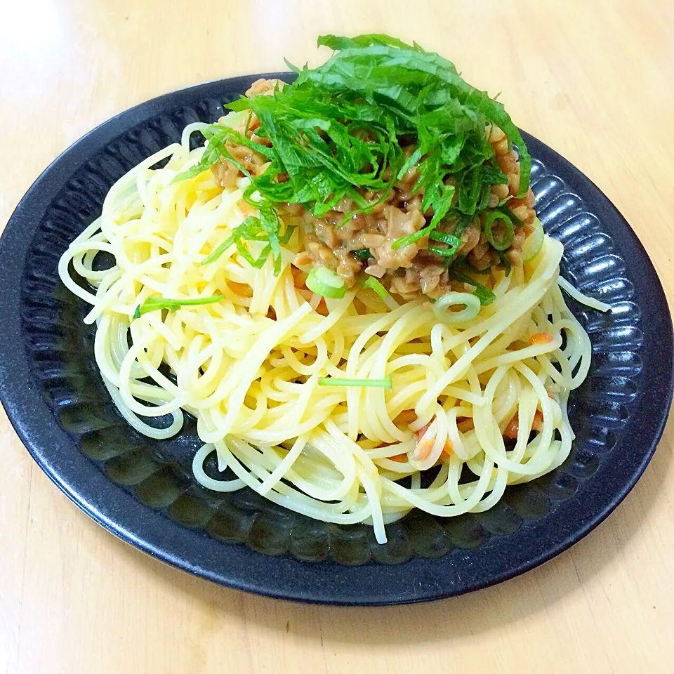 冷製 梅納豆パスタ|たまこっこさん