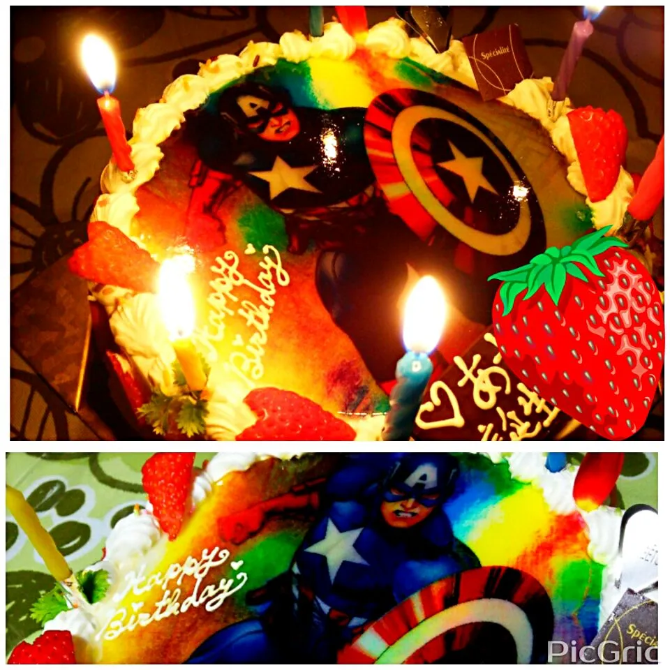 Snapdishの料理写真:Birthday  cake  The  Captain  America😆|☆Yumi☆さん