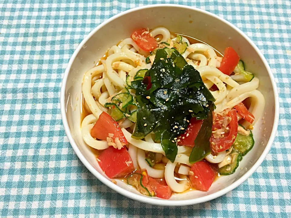 Snapdishの料理写真:ツナトマト冷やしうどん|Miyazaki Namiさん