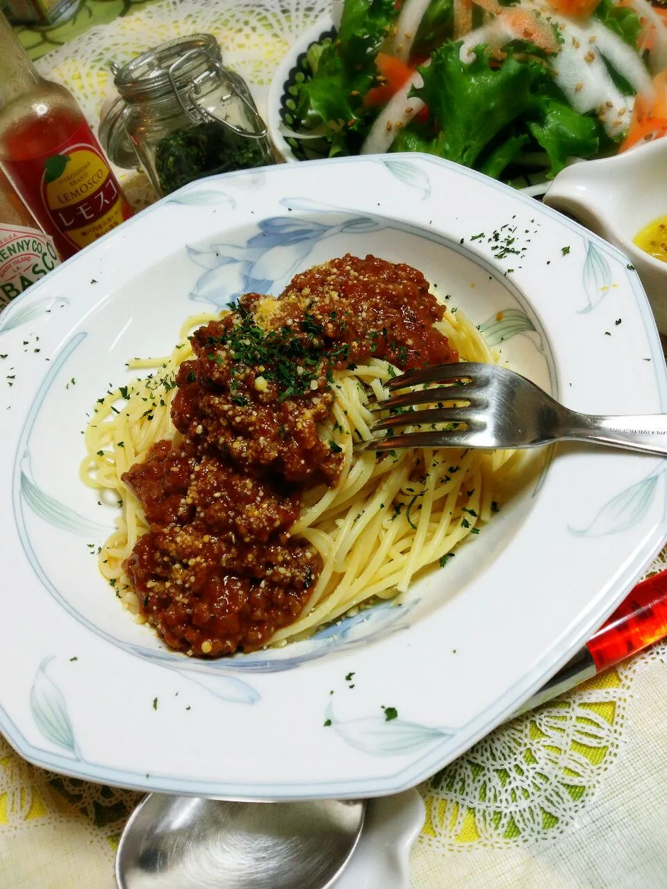 TETSUちゃんの😍オヤジ特製の家族みんな大好き♡ミートソーススパゲッティー♬ 昨晩から仕込んだプロ級ソースだよ！|☆Yumi☆さん