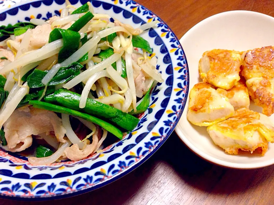 野菜炒め、チーズチキンピカタ|245さん