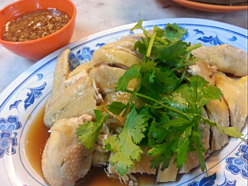 Snapdishの料理写真:kampung chicken with garlic ginger sauce|korinoさん