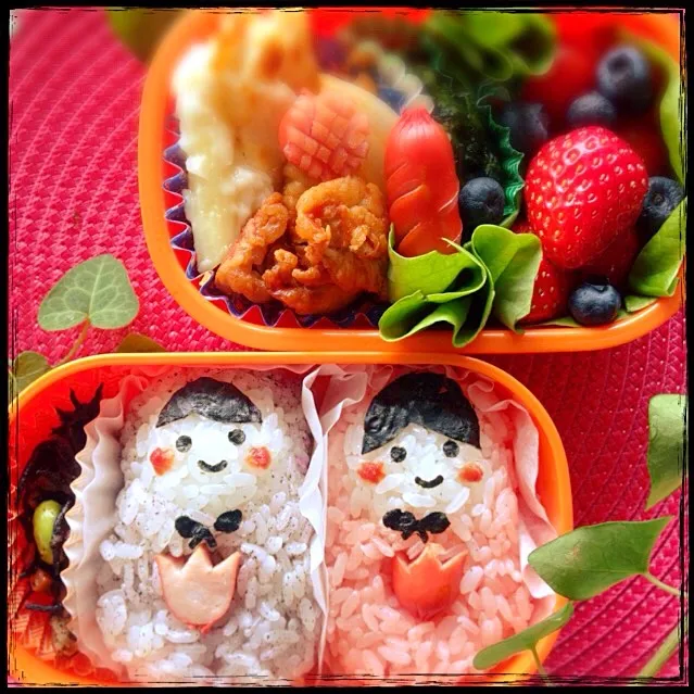 塾弁#マトリョーシカのおにぎりランチ#  Kid's Launchbox ＊Matryoshka riceball|usakoさん