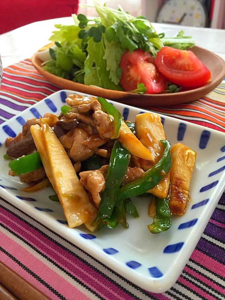今日のお昼ごはん❤️手抜き青椒肉絲！|えりちゃんさん