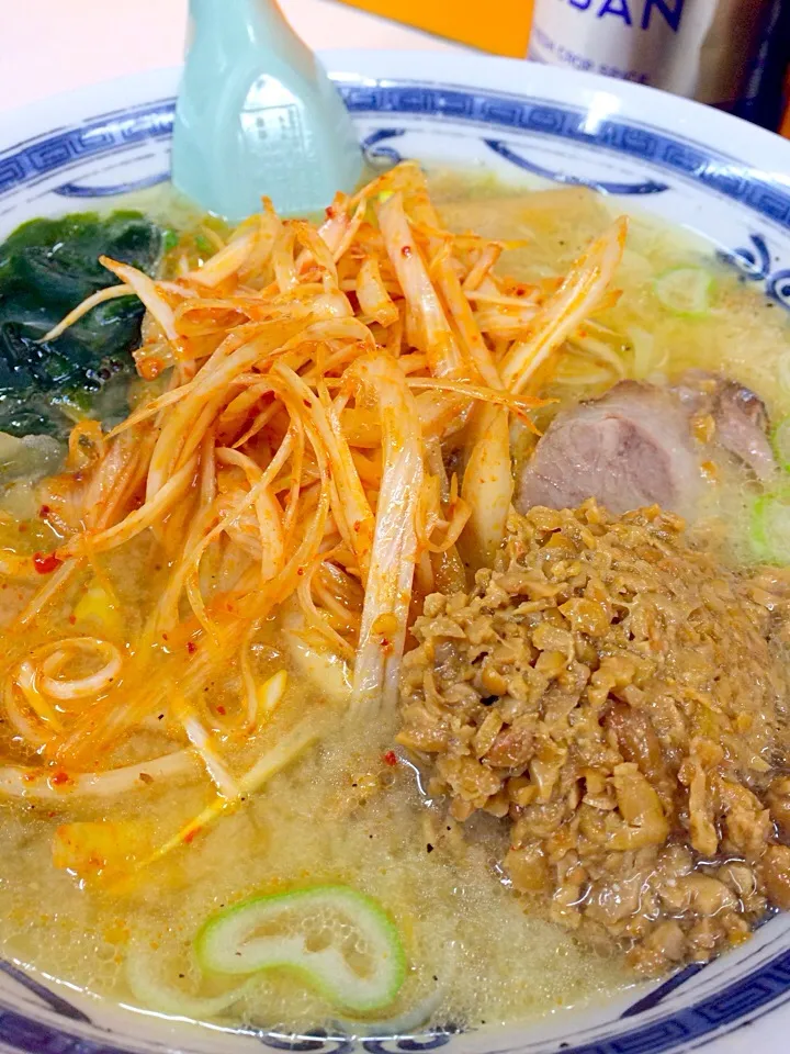 ねぎ味噌納豆ラーメン|市さん