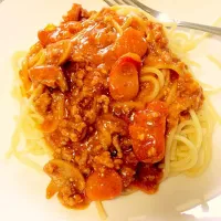 #snack meat sauce spagetti:)|Mitchy Michelleさん