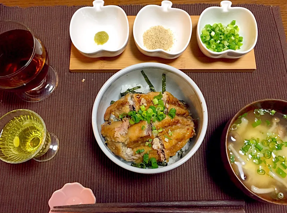 鰯のひつまぶし、味噌汁、リンゴ酢|みっこさん