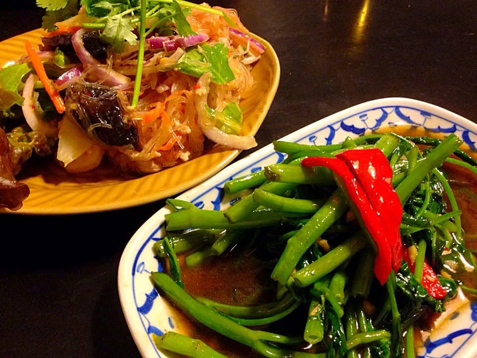 タイ料理のド定番 空芯菜の炒め物とヤムウンセン|タカムーさん