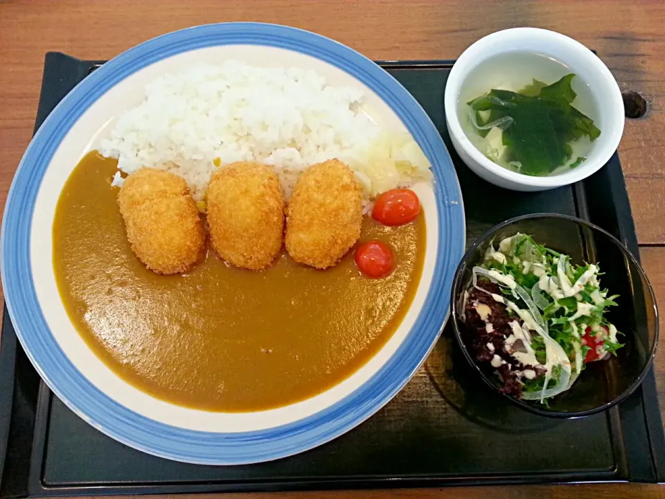 Snapdishの料理写真:クリームコロッケカレーセット|korinoさん