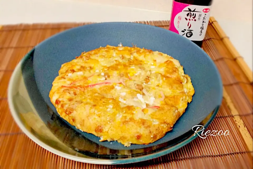 Snapdishの料理写真:卵と納豆のお好み焼き風～煎り酒のかほり|りえぞ～さん