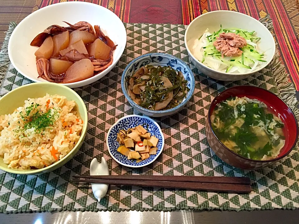 イカ大根 と炊き込みご飯|あーしょかぽんさん