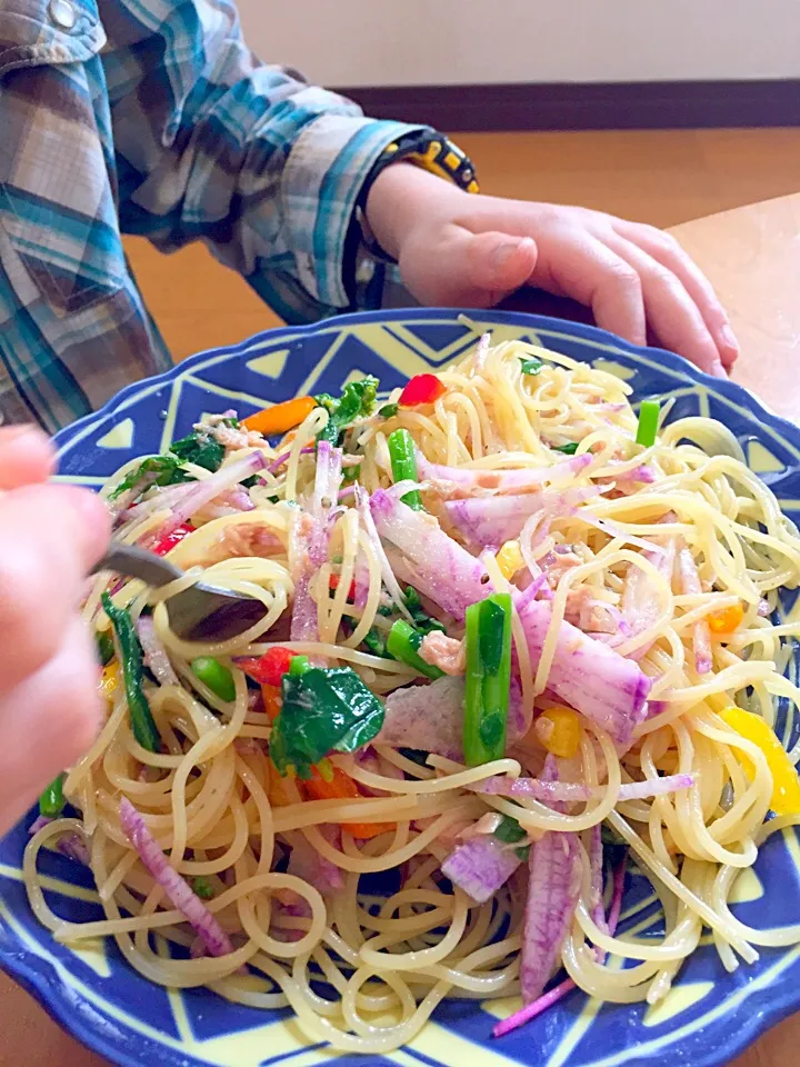 野菜賑わう冷製パスタ|ふみぃさん