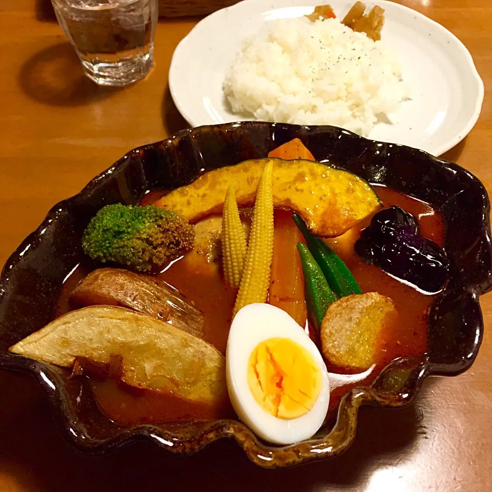 Snapdishの料理写真:Curry'OHANA チキンベジタブルスープカレー大辛|カウンター嬢さん