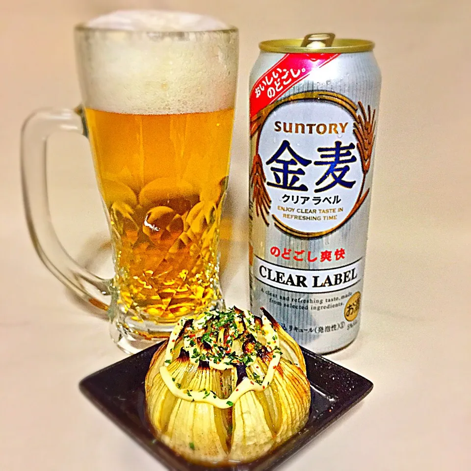 今宵の一酒一肴『金麦クリアラベル』と『新タマ丸焼き』|ち〜おんさん