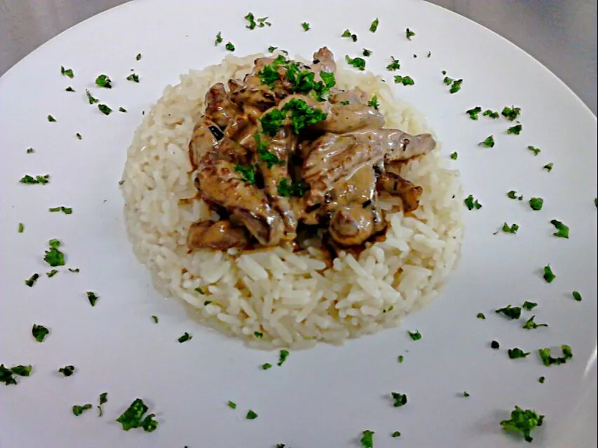 beef stroganoff with pilaff rice|tessさん