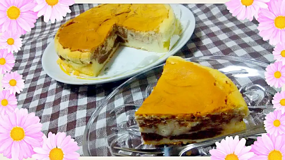 Snapdishの料理写真:マーブルチーズケーキ💕冷蔵庫で冷え冷え💙次の日が、特にうまいっ😋💕|ひとみんΨ(*´∀｀)Ψさん