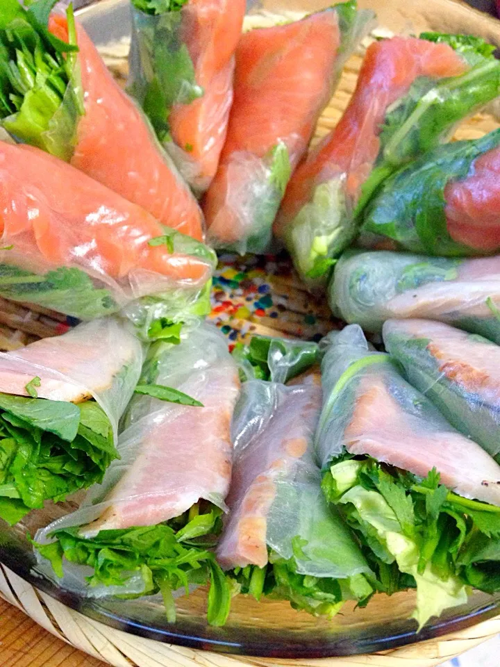 生春巻  豚トロスモーク&スモークサーモン|koinasubiさん