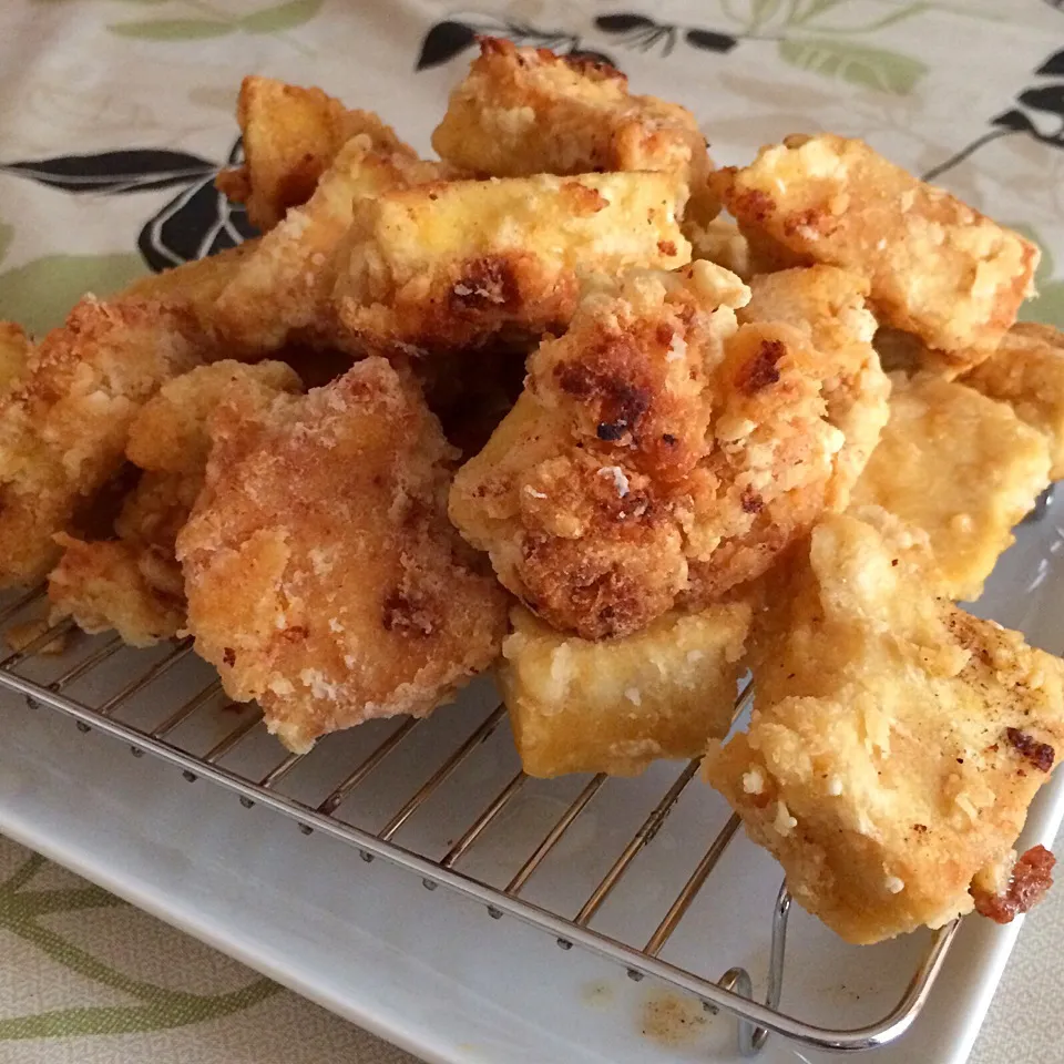 高野豆腐で唐揚げ|ごりらさん