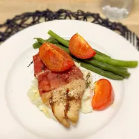 Baked pancetta and balsamic chicken with Parmesan mash|petaさん