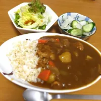 Snapdishの料理写真:彼が作ったカレー(*°A°)|akaneさん