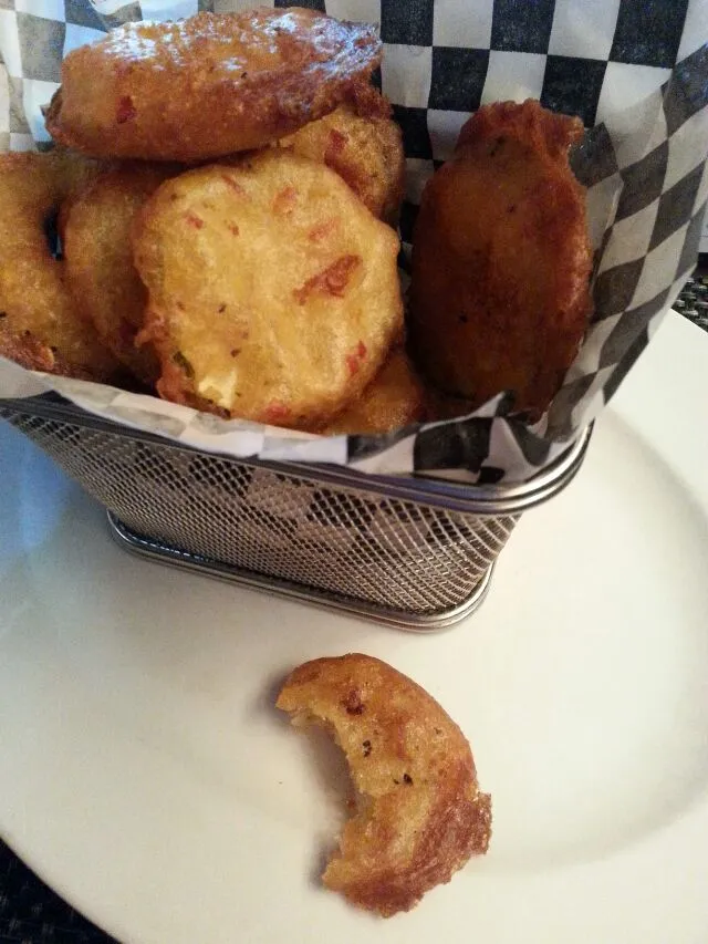 Snapdishの料理写真:Fried pickLes.  "frickles". luxe burger bar.|Polly Gelfusoさん