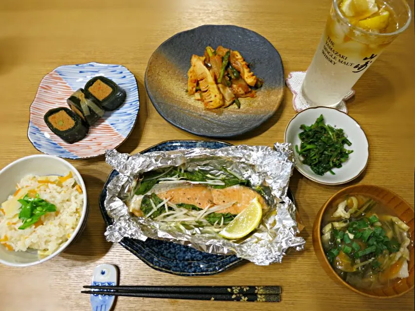 ホイル焼き定食～タケノコご飯で～|ゆきっぴさん