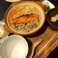 Boiled Rice with Simple Baked Salmon|kaorinさん