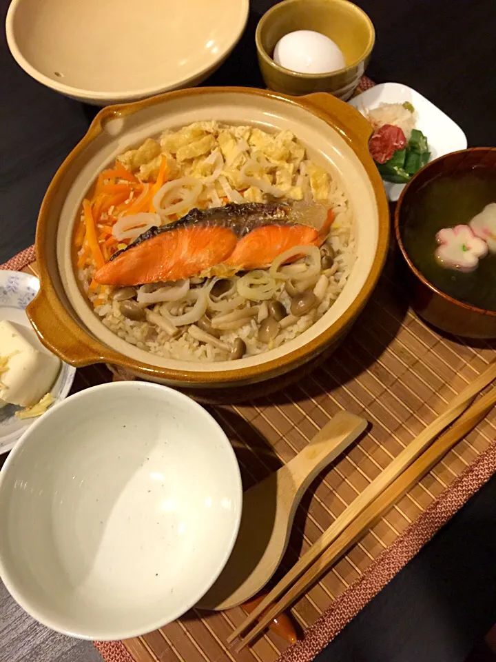 Boiled Rice with Simple Baked Salmon|kaorinさん