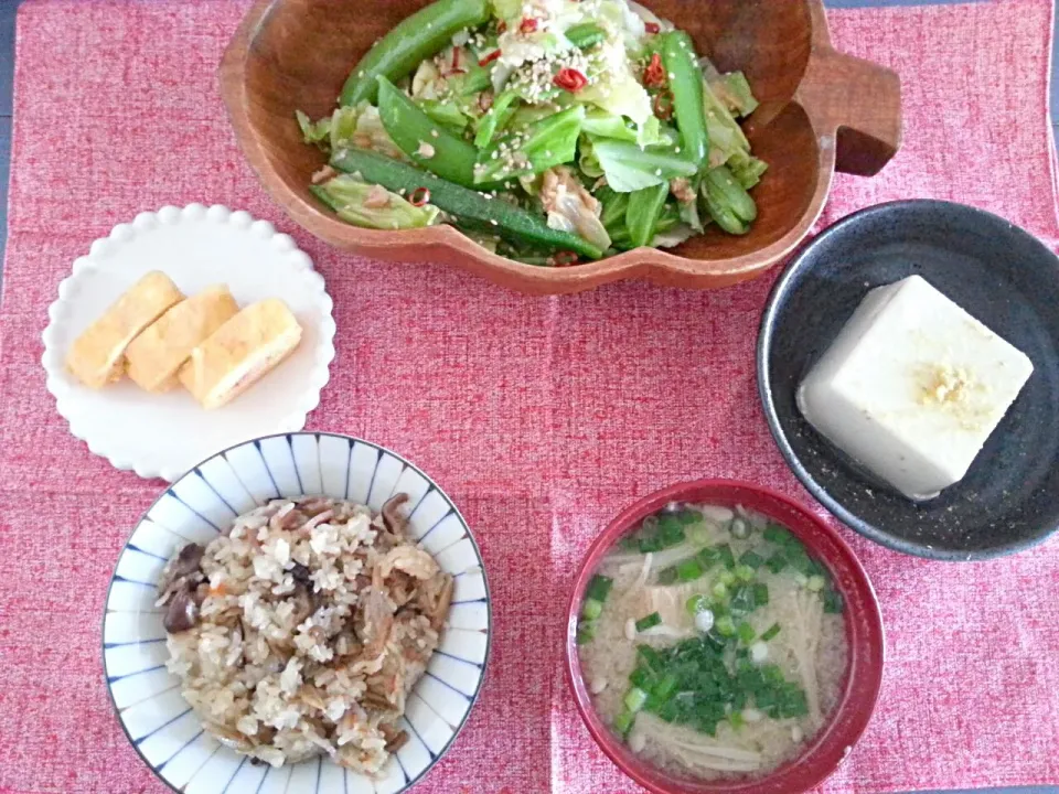 すなっぷえんどうとキャベツとおくらのツナ味噌|福沢枝里子さん