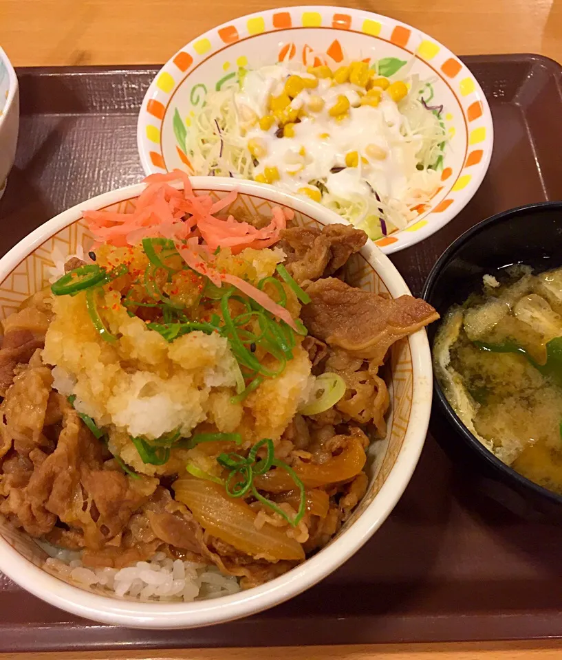 Snapdishの料理写真:おろし牛丼並  サラダセット|るみおんさん