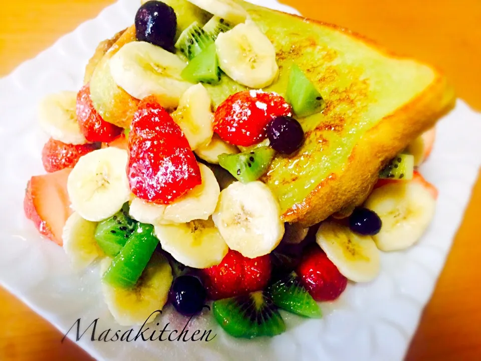 Matcha french toast&fruits|Masakiさん