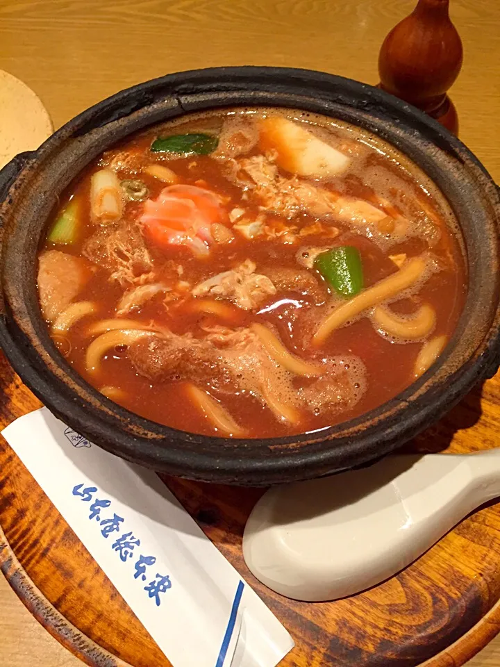 Snapdishの料理写真:親子味噌煮込みうどん in 名古屋|tachiさん